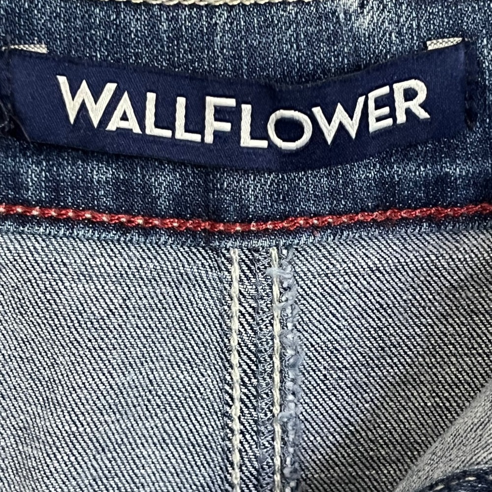 WallFlower Womens Denim Mini Skirt Button Front Medium Wash WFS11340 Size 11 - Picture 5 of 9
